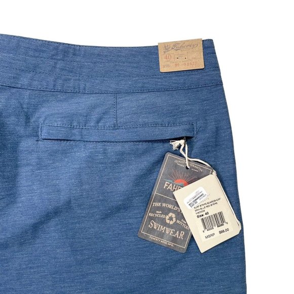 Faherty Retro Surf Stripe 7” Boardshort Blue Red Stripe- Mens 40- NWT MSRP $98 - Picture 6 of 9
